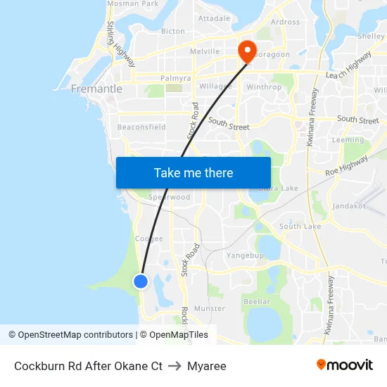 Cockburn Rd After Okane Ct to Myaree map