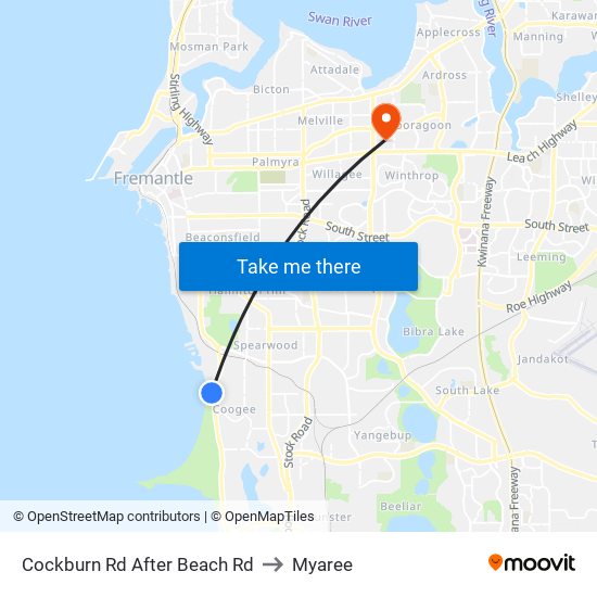 Cockburn Rd After Beach Rd to Myaree map