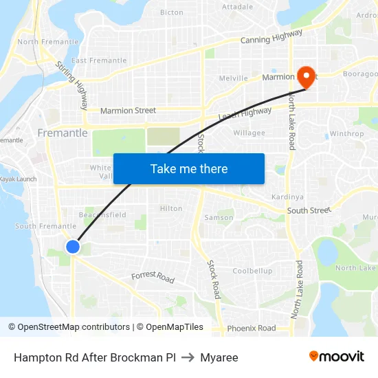 Hampton Rd After Brockman Pl to Myaree map