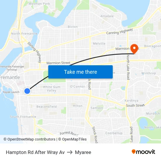 Hampton Rd After Wray Av to Myaree map