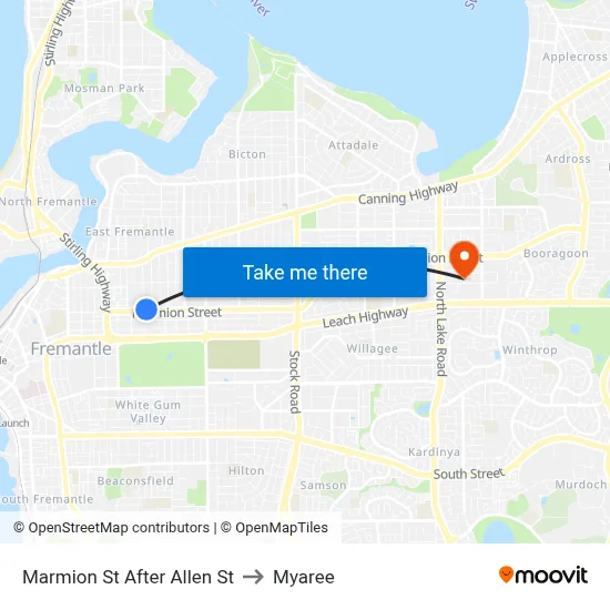 Marmion St After Allen St to Myaree map