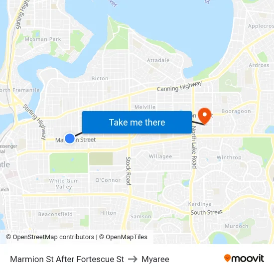 Marmion St After Fortescue St to Myaree map