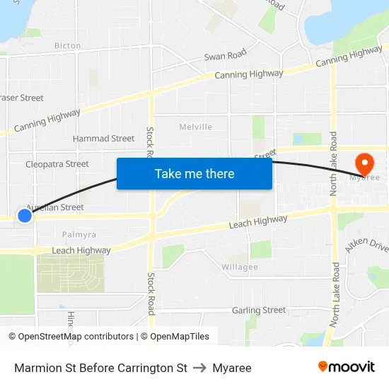 Marmion St Before Carrington St to Myaree map