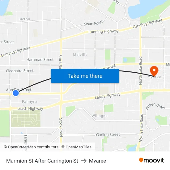 Marmion St After Carrington St to Myaree map