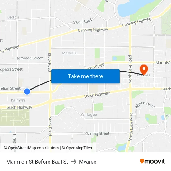 Marmion St Before Baal St to Myaree map