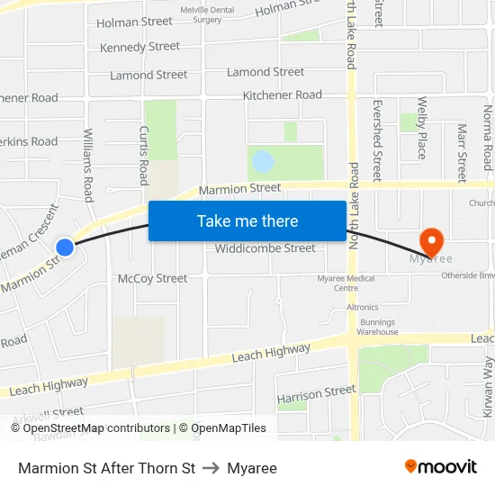 Marmion St After Thorn St to Myaree map