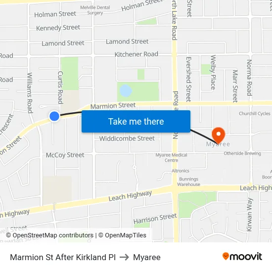 Marmion St After Kirkland Pl to Myaree map