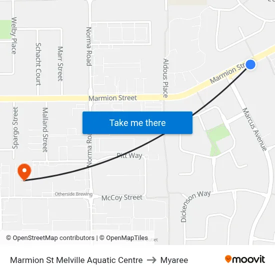Marmion St Melville Aquatic Centre to Myaree map