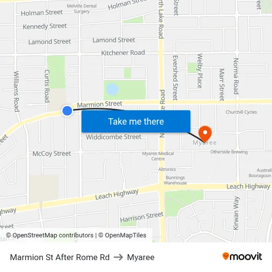 Marmion St After Rome Rd to Myaree map