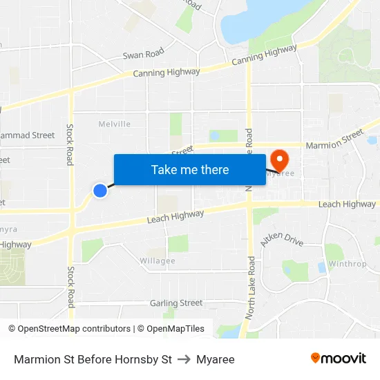 Marmion St Before Hornsby St to Myaree map