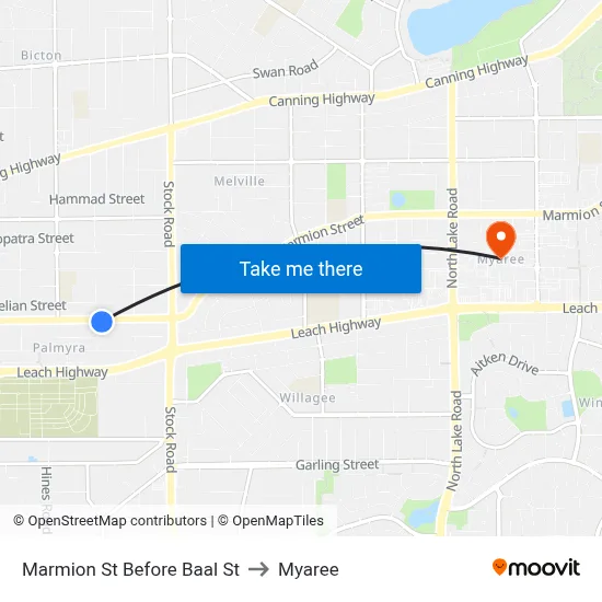 Marmion St Before Baal St to Myaree map