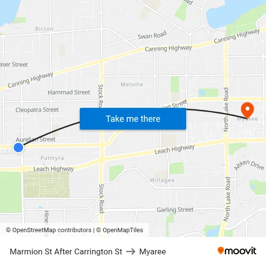 Marmion St After Carrington St to Myaree map