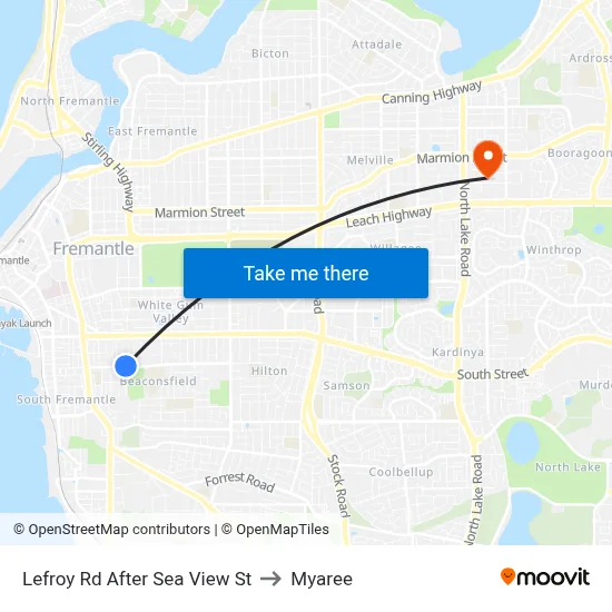 Lefroy Rd After Sea View St to Myaree map
