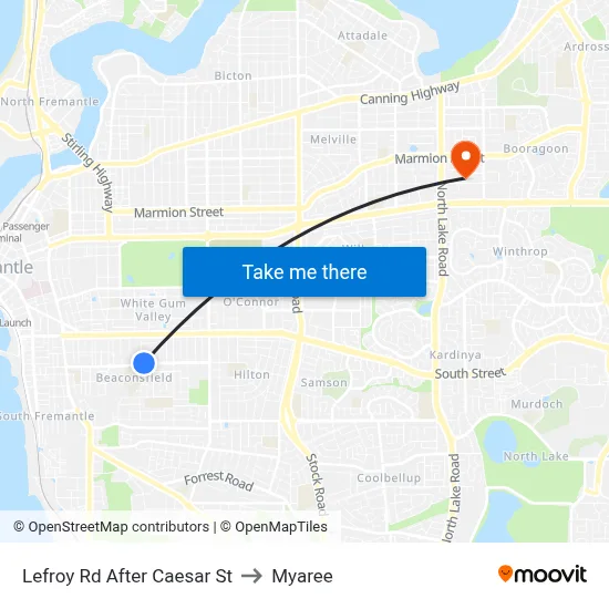 Lefroy Rd After Caesar St to Myaree map