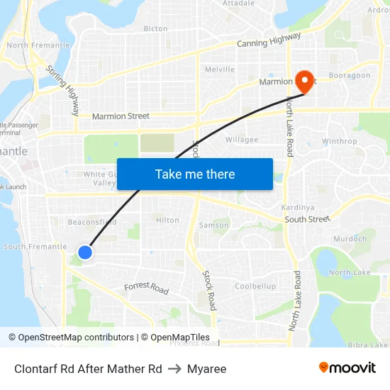 Clontarf Rd After Mather Rd to Myaree map