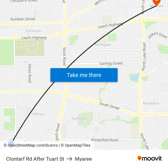 Clontarf Rd After Tuart St to Myaree map