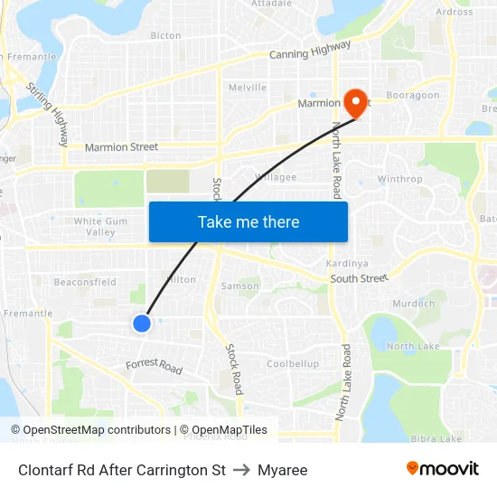 Clontarf Rd After Carrington St to Myaree map