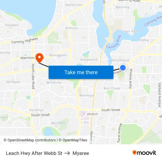 Leach Hwy After Webb St to Myaree map