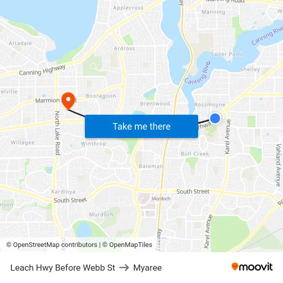 Leach Hwy Before Webb St to Myaree map