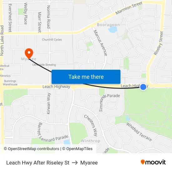 Leach Hwy After Riseley St to Myaree map