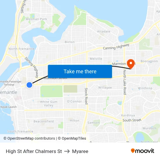 High St After Chalmers St to Myaree map