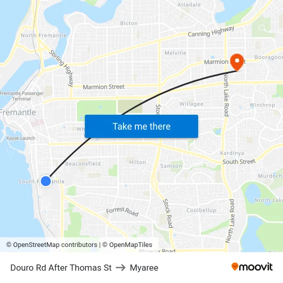 Douro Rd After Thomas St to Myaree map