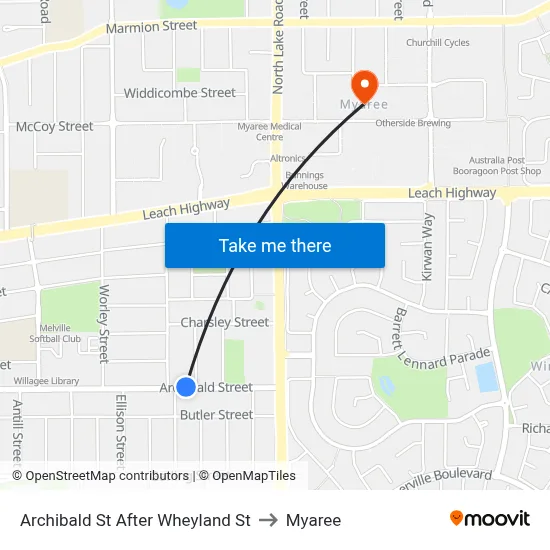 Archibald St After Wheyland St to Myaree map