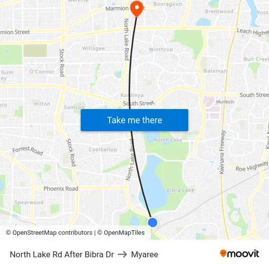 North Lake Rd After Bibra Dr to Myaree map