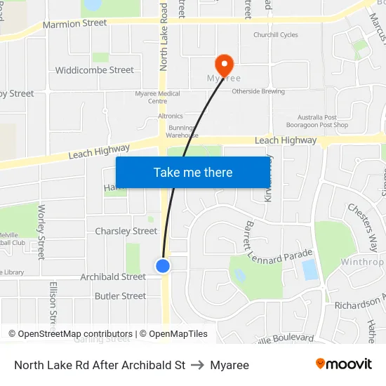 North Lake Rd After Archibald St to Myaree map