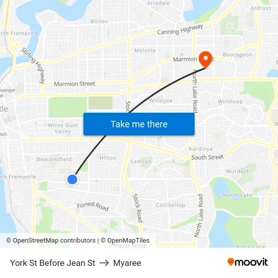 York St Before Jean St to Myaree map