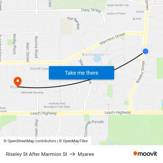 Riseley St After Marmion St to Myaree map