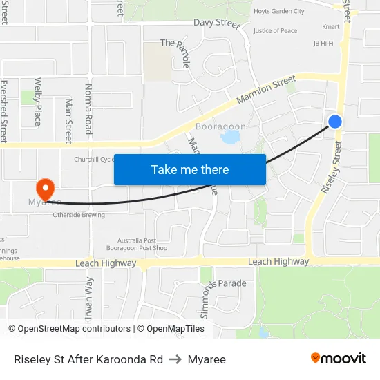 Riseley St After Karoonda Rd to Myaree map