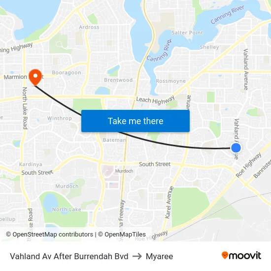 Vahland Av After Burrendah Bvd to Myaree map