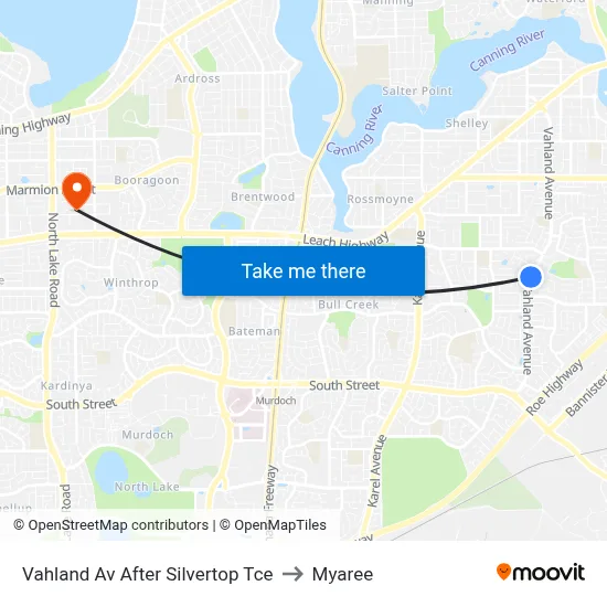 Vahland Av After Silvertop Tce to Myaree map