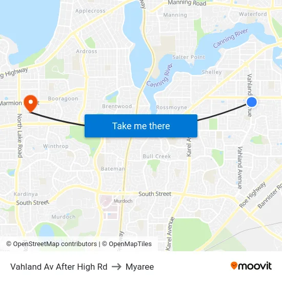Vahland Av After High Rd to Myaree map