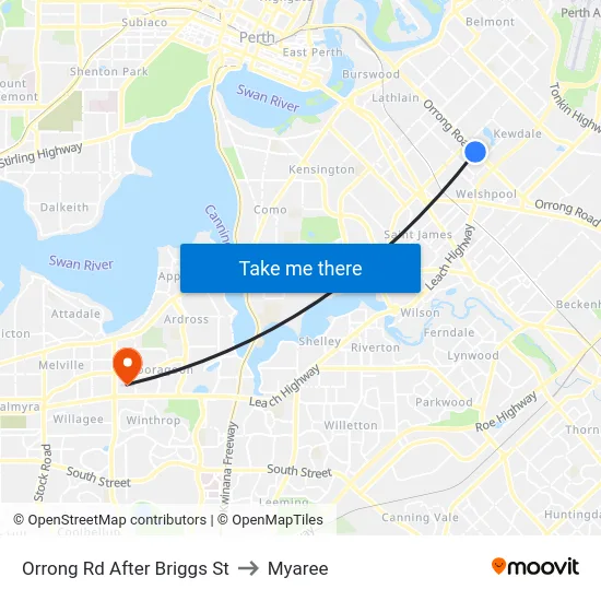 Orrong Rd After Briggs St to Myaree map