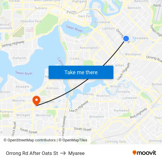 Orrong Rd After Oats St to Myaree map