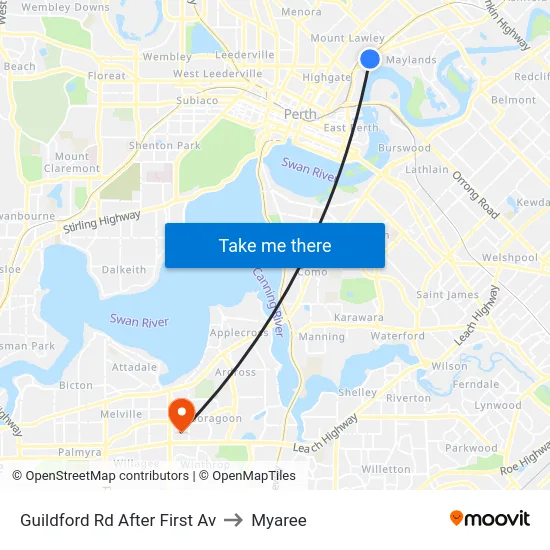 Guildford Rd After First Av to Myaree map