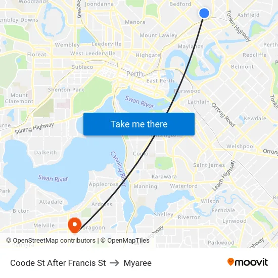 Coode St After Francis St to Myaree map