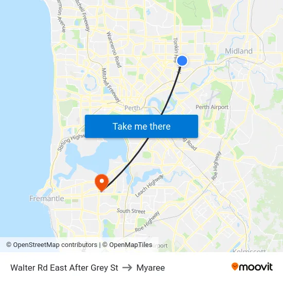 Walter Rd East After Grey St to Myaree map