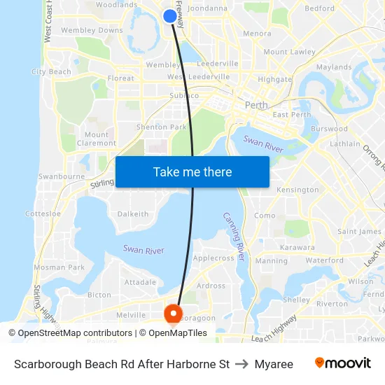 Scarborough Beach Rd After Harborne St to Myaree map