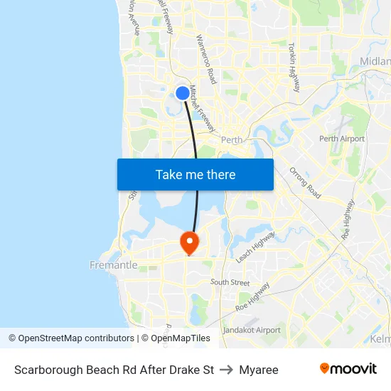 Scarborough Beach Rd After Drake St to Myaree map