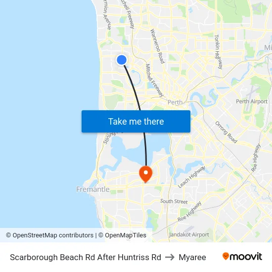 Scarborough Beach Rd After Huntriss Rd to Myaree map