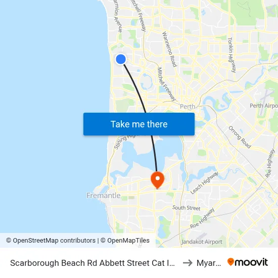 Scarborough Beach Rd Abbett Street Cat Id 16 to Myaree map