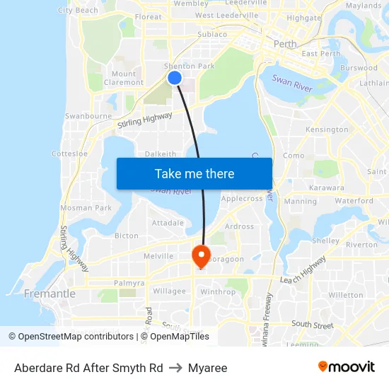 Aberdare Rd After Smyth Rd to Myaree map