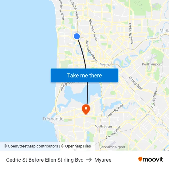 Cedric St Before Ellen Stirling Bvd to Myaree map