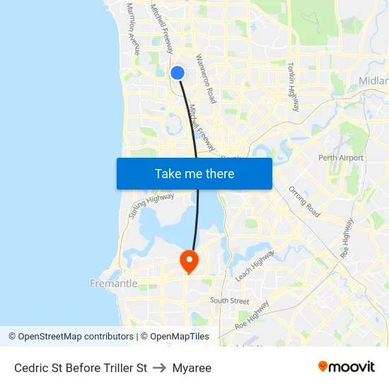 Cedric St Before Triller St to Myaree map