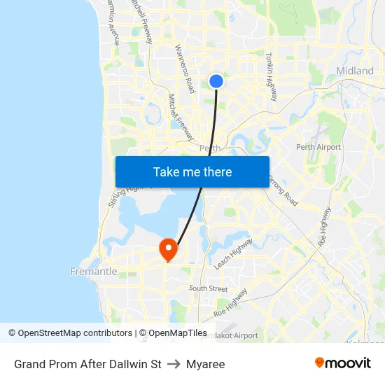 Grand Prom After Dallwin St to Myaree map