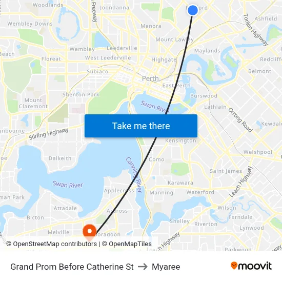 Grand Prom Before Catherine St to Myaree map