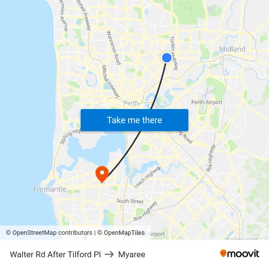 Walter Rd After Tilford Pl to Myaree map